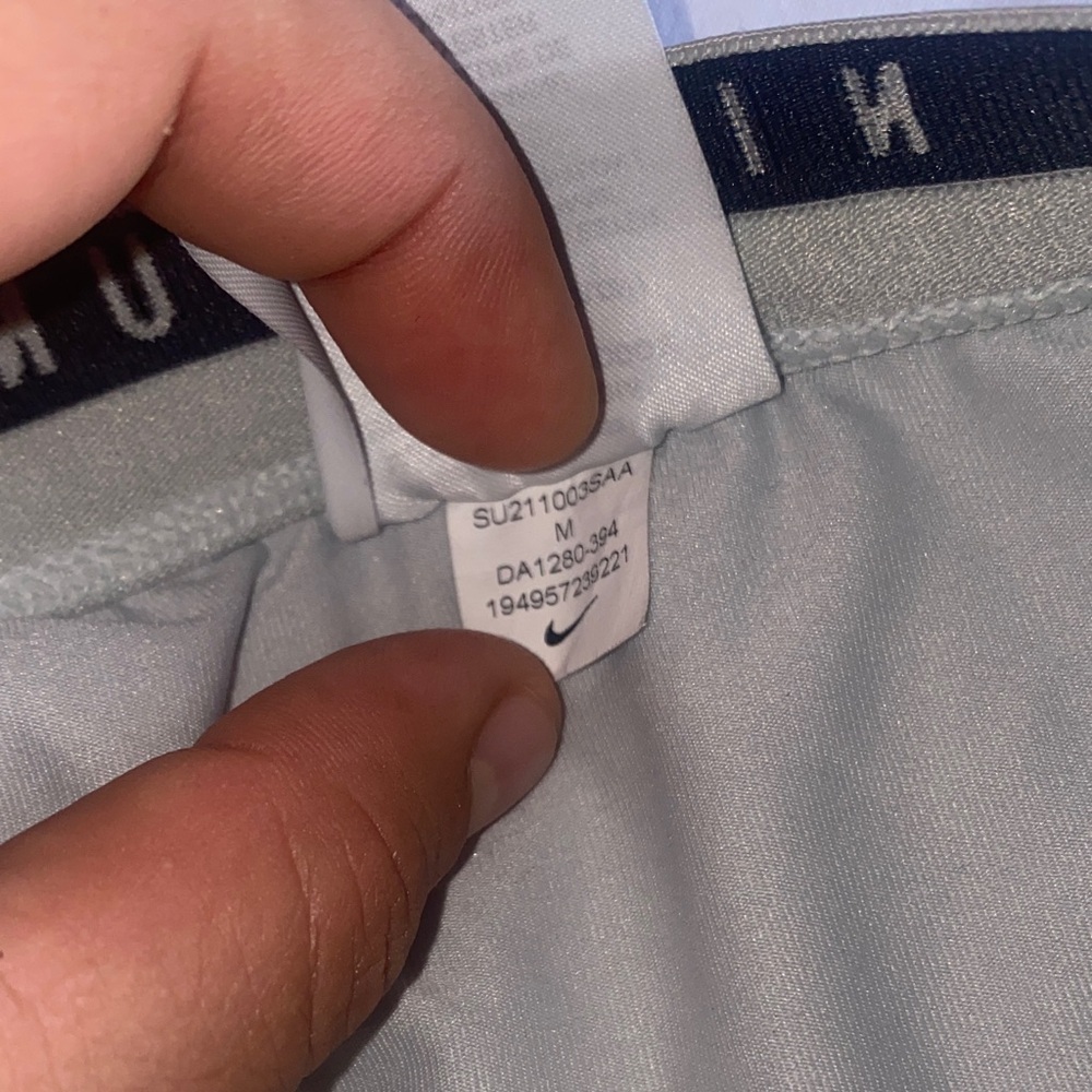 Nike Women's Light Gray Shorts with black Swoosh - Picture 4 of 11